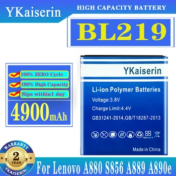 YKaiserin BL 219 Аккумулятор BL219 Для Lenovo A880 S856 A889 A890E S810T A916 A850 4900 мАч Сменные Батареи Мобильного Телефона