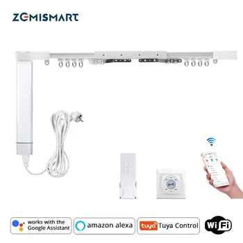 Zemismart Tuya WiFi Smart Curtain Track Жалюзи Alexa Echo Google Home Голосовое управление Alice Электрические сценические шторы