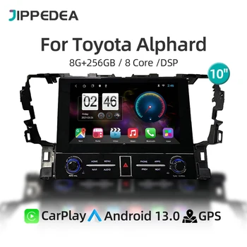 Авто Android 13,0 Для Toyota Vellfire Alphard 30 2015-2019 Автомобильный Мультимедийный Плеер 4G GPS WiFi QLED CarPlay Bluetooth Аудио Радио