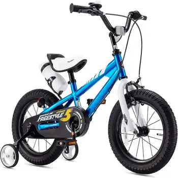 Велосипед BMX Freestyle 12 дюймов синего цвета с двумя ручными тормозами