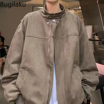 Весенне-осеннее пальто Bugilaku Renaissance в гонконгском стиле со стоячим воротником, универсальное модное мужское пальто