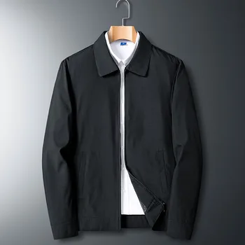 Весенне-осенняя новинка 2024 года, мужская модная повседневная куртка чистого цвета, деловая повседневная мужская куртка высокого качества тонкого размера M-5XL