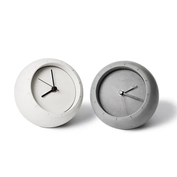 Водобетонные настольные часы с простой индивидуальностью, креативные ювелирные изделия, настольные бытовые часы, цементные бесшумные настольные часы
