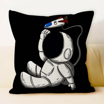 Декоративные наволочки для дивана Астронавт, черный узор, наволочка с двусторонней печатью, чехол для домашних подушек