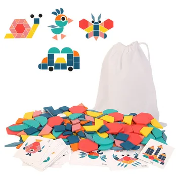 Детская деревянная головоломка, 3D Творческая игра-головоломка, Геометрическая доска в форме животного, Развивающая игрушка Монтессори, Подарок на День Рождения для детей