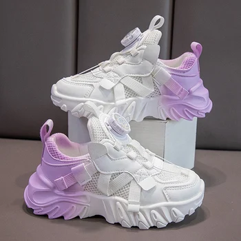Детская обувь, Кроссовки для девочек 2023, Новые Дышащие Комфортные Детские Повседневные кроссовки, Школьная платформа для бега, Спортивная Теннисная обувь для девочек