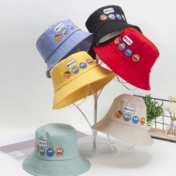 Детская Панама, Новая Весенняя Шляпа для мальчиков и девочек, Забавное выражение, Уличная Летняя Детская шляпа, Рыболовная кепка, Корейский стиль, 2-6 лет