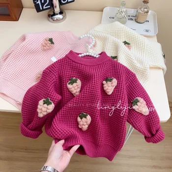 Детский свитер для девочек Весной и осенью 2023 года, новое детское онлайн-пальто знаменитостей для девочек, вязаный кардиган, детская одежда