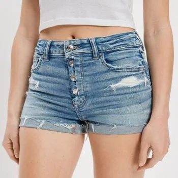 Джинсовые шорты Женские стрейчевые летние джинсовые повседневные шорты с высокой талией