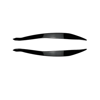 Для 5 серий F10 F11 позднего этапа 15-17 Глянцевая черная накладка на переднюю фару, декоративная полоска, накладка для бровей, наклейка