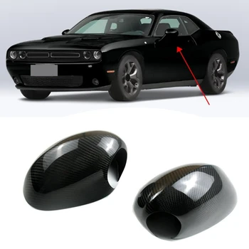 Для Dodge Challenger 2009-2020 Автомобильные чехлы для зеркал заднего вида из настоящего углеродного волокна, крышки боковых зеркал заднего вида, запасные части для автомобилей