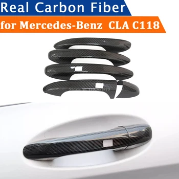 Для Mercedes-Benz CLA C118 2019-2023 Автомобильные Аксессуары Из Настоящего Углеродного Волокна Дверная Ручка Крышка Рамка Наклейка Внешняя Отделка Обвеса