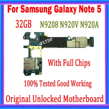 Для Samsung Galaxy Note 5 Материнская плата N9208/N920V/N920A 32 ГБ С ОС Android С Полными Чипами Оригинальная Разблокированная Логическая Материнская плата