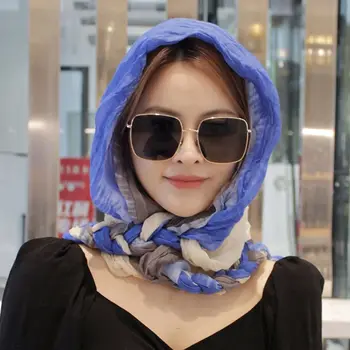 Для женщин Теплые обертывания контрастного цвета Многоцелевая Бандана Ветрозащитная шейная шапка Шаль Косынки Женские шарфы Хиджабы