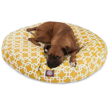 Звенья круглой кровати для собак, съемный чехол, желтый, Большой 
