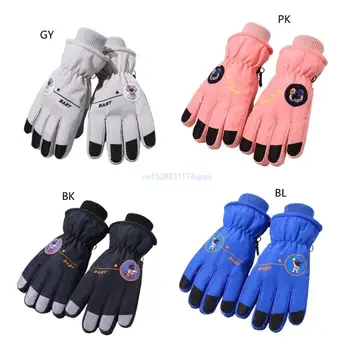 Зимние варежки, лыжные перчатки, водонепроницаемые термальные перчатки для детей 8-14 лет, дети