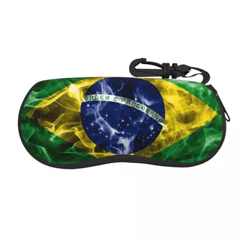 Изготовленный на заказ футляр для очков с бразильским флагом Портативный футляр для очков в бразильской оболочке коробка для солнцезащитных очков