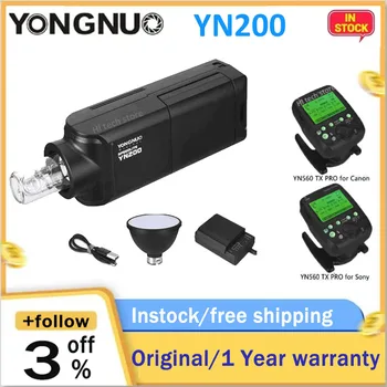 Карманная фотовспышка Speedlite Yongnuo YN200 с питанием от аккумулятора, 200 Вт, 2,4 Г, литиевая высокоскоростная вспышка TTL HSS для Canon Nikon