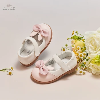 Кожаная обувь Dave Bella Grils, повседневная весенне-осенняя детская обувь для девочек, Детская розовая обувь для малышей для девочек DB1230023