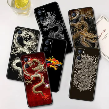 Креативный Дизайн Китайский Дракон Для OPPO A96 A94 A93 A77S A76 A74 A73 A72 A57S A56S A54S A53 A52 A1K A15S A9 A5 Черный Чехол для телефона