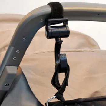 Крючок для вешалки для детской коляски из АБС-пластика с поворотом на 360 градусов, органайзер для колясок, Универсальный Регулируемый Черный для подвешивания сумок для подгузников, кошелек