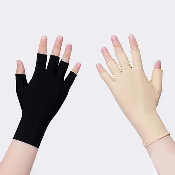 Летние перчатки с полупальцами из ледяного шелка, женские дышащие тонкие перчатки без пальцев, перчатки для вождения на открытом воздухе, Солнцезащитные варежки
