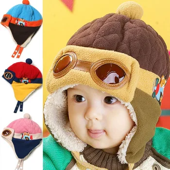Милая детская зимняя шапка-пилотка для малышей, крутые детские шапки для мальчиков и девочек, зимние теплые детские вязаные шапки-кепки на 6-18 месяцев
