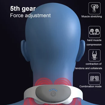 Мини-инструмент для массажа шеи, портативный электрический массажер для спины, шеи и плеч, функция физиотерапии, Облегчение мышечной боли с двойной головкой