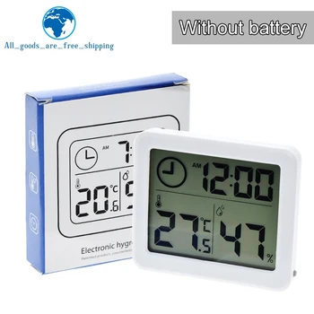 Многофункциональный Термометр Гигрометр Автоматический электронный монитор температуры и влажности Часы с большим 3,2-дюймовым ЖК-экраном