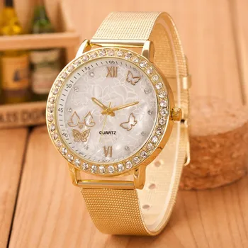 Модные Женские Кварцевые Часы Бабочка Бриллиантовые Часы Браслет Кварцевые Часы Кулон Подарок Reloj De Cuarzo De Mujer 2023