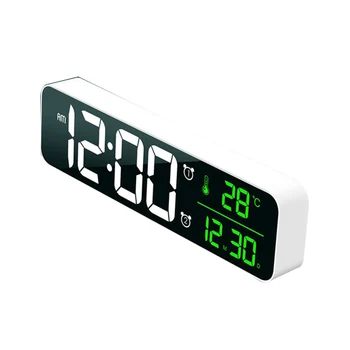 Модный цифровой дисплей для гостиной СВЕТОДИОДНЫЙ Цифровой Вечный календарь Часы Светящиеся Бесшумные Электронные будильники Белый