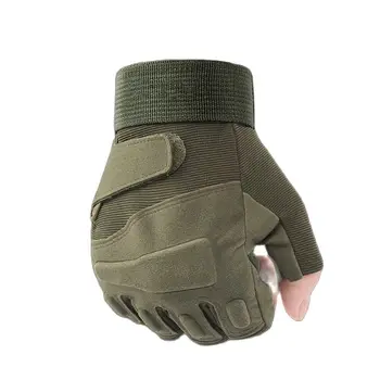 Мужские тактические перчатки на полпальца, Перчатки для занятий велоспортом на открытом воздухе, для фитнеса, с противоскользящими открытыми пальцами, Летние
