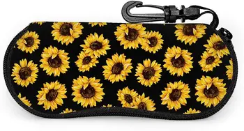 Мягкий чехол для солнцезащитных очков Sunflower с зажимом для ремня, переносной футляр для очков, неопреновая сумка для очков на молнии