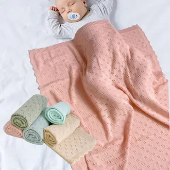 Мягкое хлопчатобумажное детское одеяло для новорожденного, чехол для коляски, детское пеленальное одеяло, одеяло для младенцев, вязаное Детское Постельное белье, аксессуары