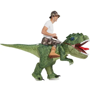 Надувной костюм динозавра для верховой езды T Rex Air Blow up Costumes Забавный праздничный костюм на Хэллоуин для взрослых