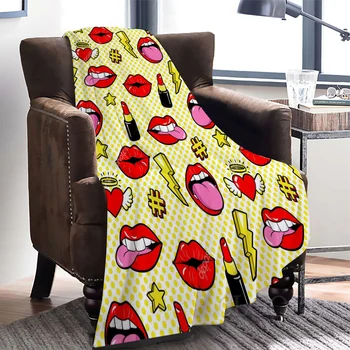 Новое Модное одеяло, одеяло с 3D-печатью, сексуальная Губная помада, одеяло для пикника, кемпинга, Плюшевое одеяло для кровати, одеяло для обеденного перерыва в офисе