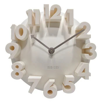 Новые белые настенные часы с 3D цифрами, декоративные Современные 3D стереонастенные часы, высококачественные мультяшные подарочные часы для рождественского домашнего декора