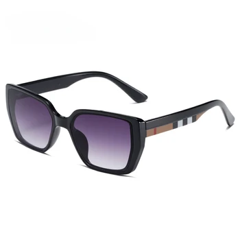 Новые солнцезащитные очки в квадратную полоску для женщин, модные винтажные очки Gafas De Sol Mujer, мужские очки UV400 Gafas