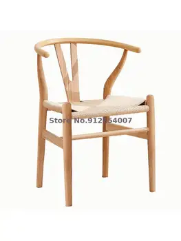 Обеденный стул Nordic y из массива дерева, простой новый китайский обеденный стол, стул со спинкой из массива дерева, удобный и