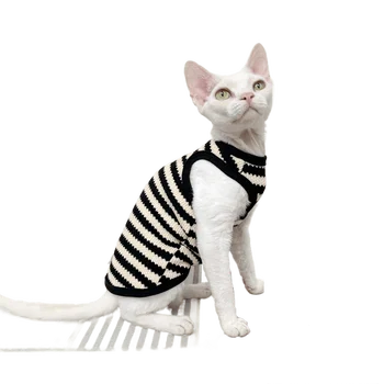 Одежда для бесшерстных кошек Sphinx, ретро-свитер, эластичный жилет без рукавов, осенняя одежда для кошек породы Девон Рекс, костюм Сфинкса Кониса