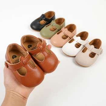 Осенние туфли-лодочки из искусственной кожи для новорожденных девочек, Первые ходунки, Обувь для вечеринки, Фестивальная обувь, Аксессуары