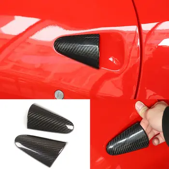 Отделка крышки ручки боковой двери из настоящего углеродного волокна, 2шт, подходит для Ferrari 458 2011-2016