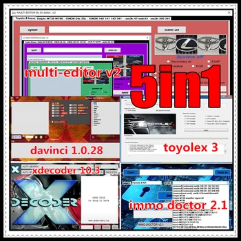 Пакет 5 в 1 xDecoder 10.3 с бесплатным кейгеном + DAVINCI 1.0.28 + Immo Doctor 2.1 + Multi Editor V2 + TOYOLEX 3 DTC Remover Unlimited PC