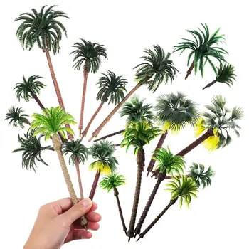 Пальмы Мини модель дерева Миниатюрная диорама Топперы для торта Поделки Топпер модели из кокосового пластика искусственное украшение тропического леса