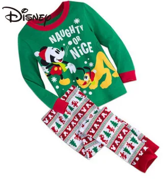 Пижамный комплект для девочек Disney, Детские Рождественские Пижамы, Комплект Детской одежды, Одежда с Микки Маусом, Пижамы с Минни Маус, Пижамы Для мальчиков