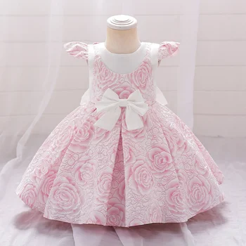 Платья для вечеринки по случаю Дня рождения для 12-метровой девочки, Рождественское свадебное платье с большим бантом, детский Розовый торжественный костюм Vestidos