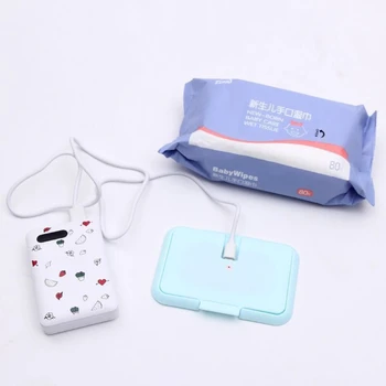 Портативный USB-обогреватель детских салфеток, подогреватель влажных салфеток, Диспенсер для теплых влажных полотенец, крышка нагревательной коробки для влажных салфеток для новорожденных A2UB
