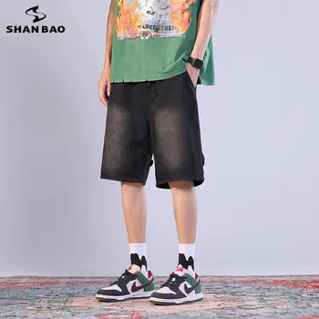 Прямые шорты, мужская летняя хип-хоп мода, уличная одежда для отдыха, Стильная мужская одежда Y2k Harajuku, шорты с застежкой-молнией