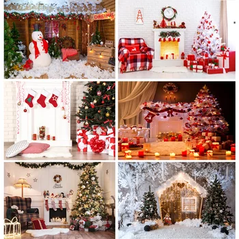 Рождественский тематический фон для фотосъемки, Снеговик, рождественская елка, детские портретные фоны для реквизита фотостудии YXX-91