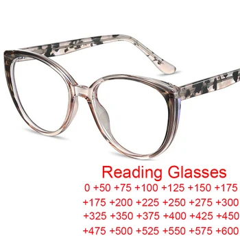 Роскошные Компьютерные очки в леопардовой оправе с большой оправой, Женские очки с защитой от синего света, Модные очки для чтения с кошачьим глазом, Оптические очки по рецепту врача